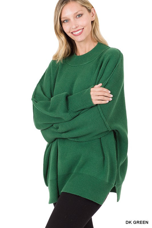 SIDE SLIT OVERSIZED SWEATER