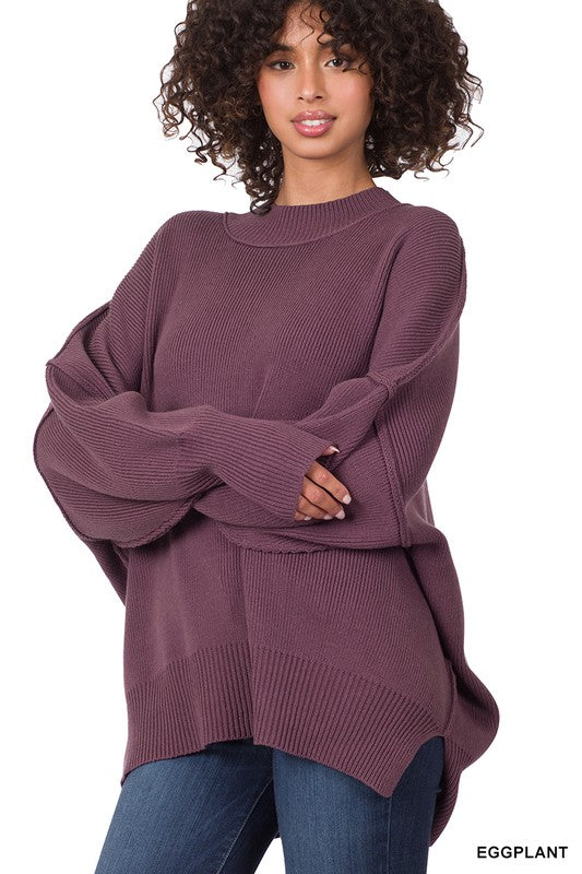 SIDE SLIT OVERSIZED SWEATER