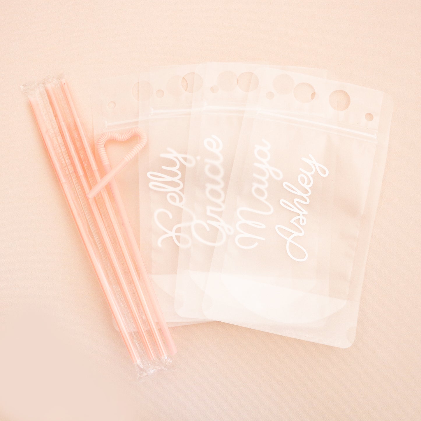 Personalized Drink Pouches with Flexible Straw