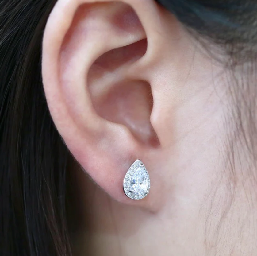 Pear Shape CZ Studs