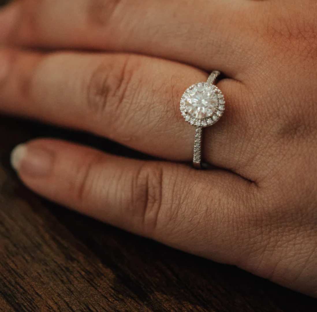 Blaire Round Cut 1CT Moissanite Ring on Sterling Silver