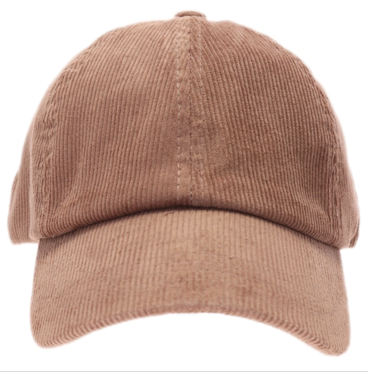 Solid Corduroy Ponytail Ball Cap
