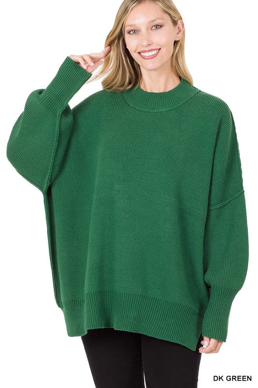SIDE SLIT OVERSIZED SWEATER