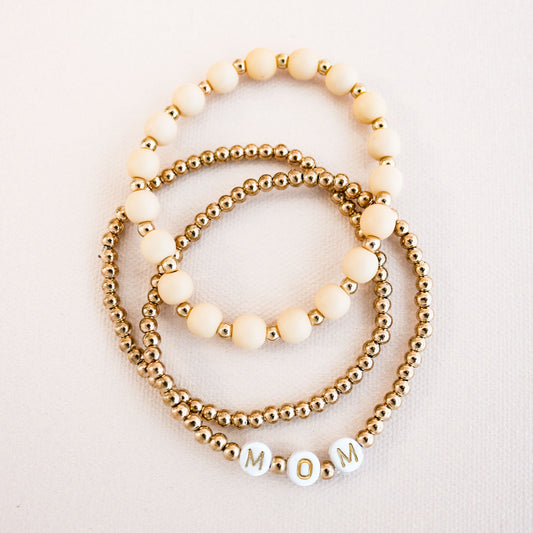 MOM Beaded Bracelet Set