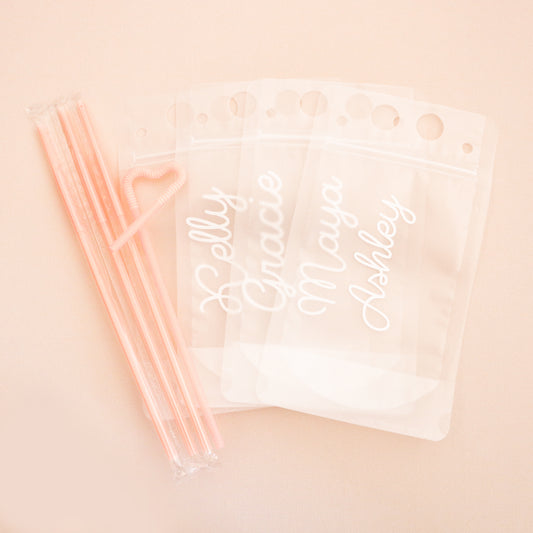 Personalized Drink Pouches with Flexible Straw
