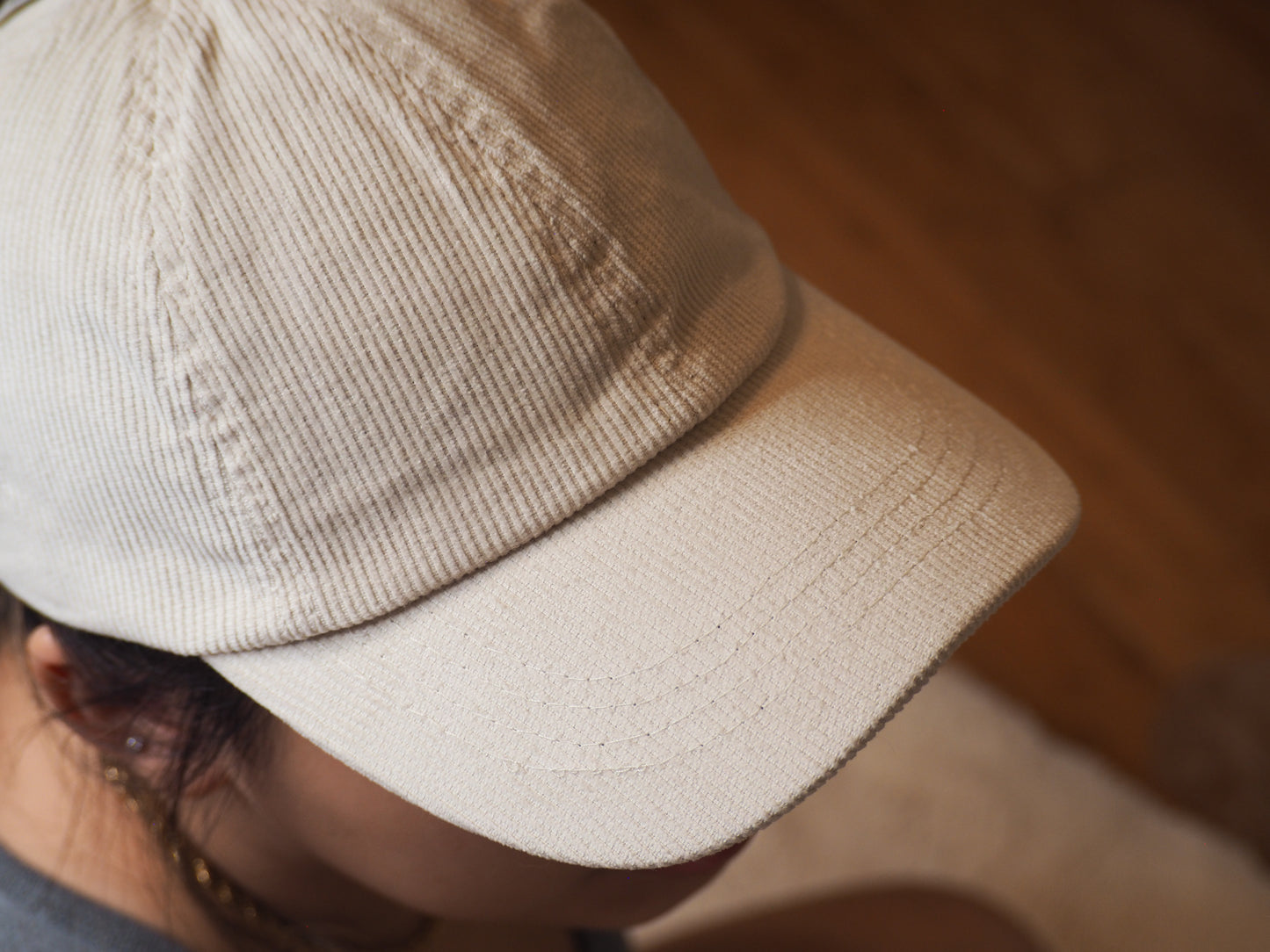 Solid Corduroy Ponytail Ball Cap