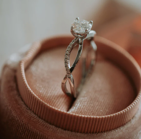 Aspen Round Cut 1CT Moissanite Ring on Sterling Silver