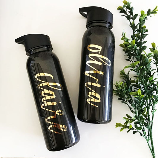 Personalized White/Black Sport Bottle