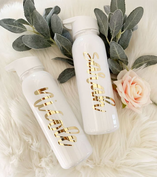 Personalized White/Black Sport Bottle